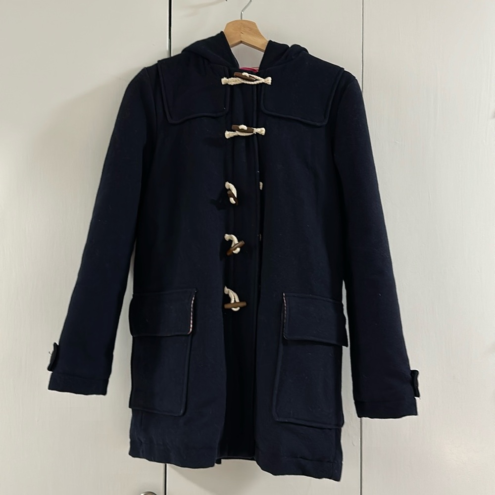 Boden Girls Wool Duffle Coat, Navy, 13-14yrs